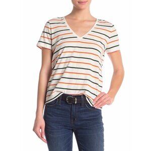 Madewell Rainbow Stripe V-Neck T-Shirt, XS